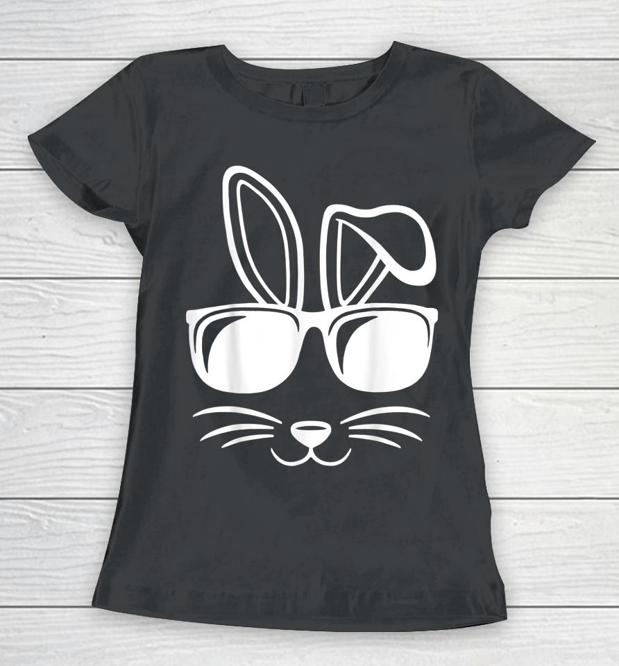Bunny Face With Sunglasses Men Boys Kids Easter Day Women T-Shirt