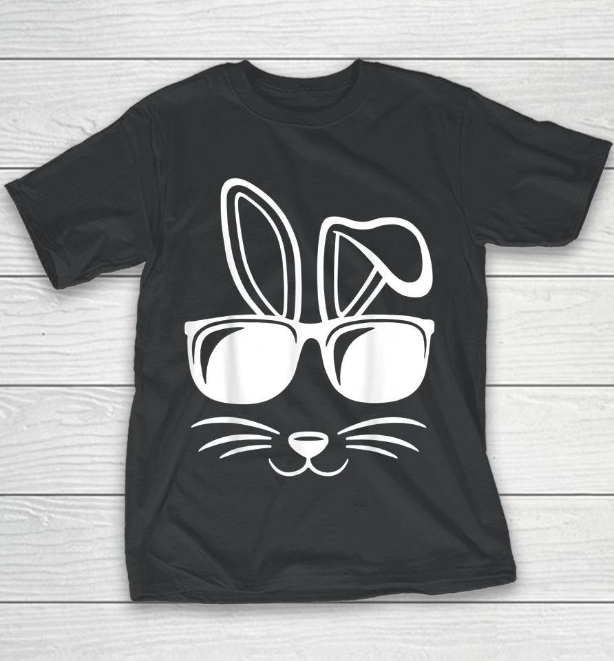 Bunny Face With Sunglasses Men Boys Kids Easter Day Youth T-Shirt