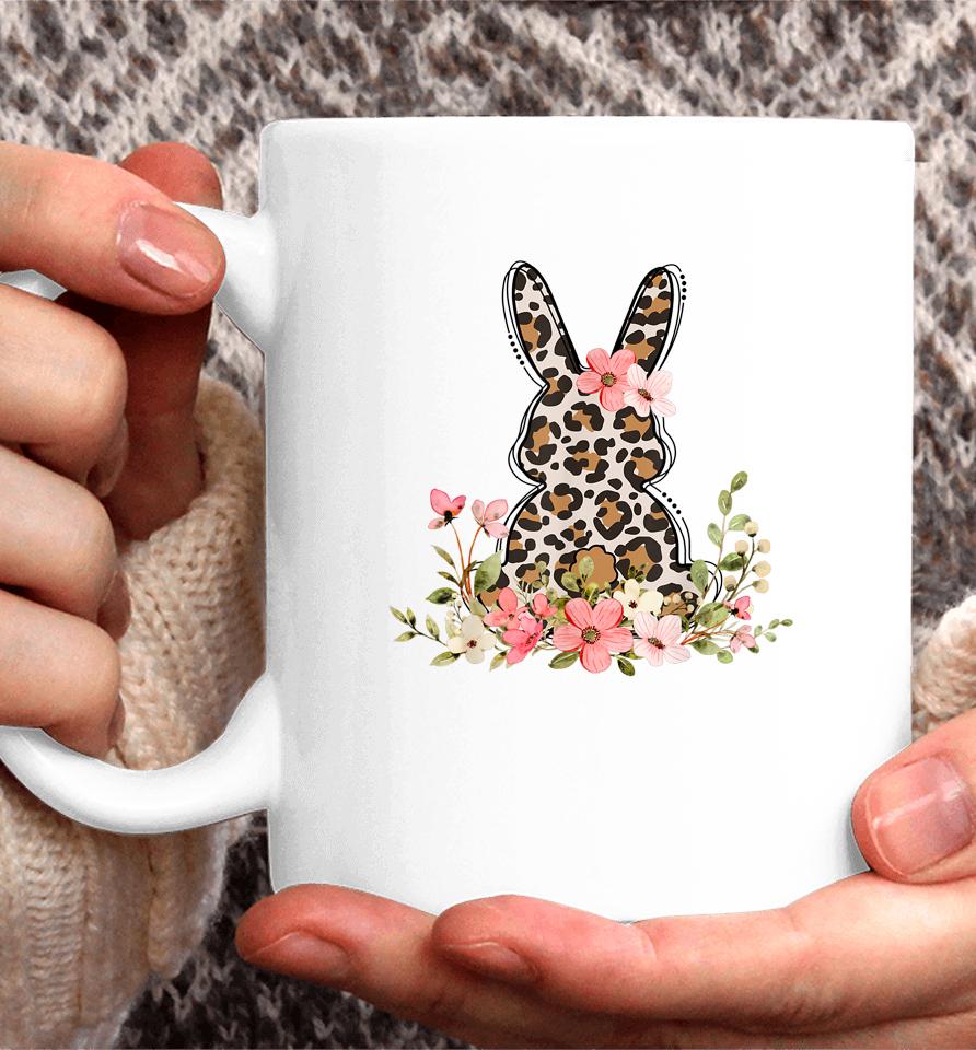 Bunny Floral Leopard Cute Easter Day Coffee Mug