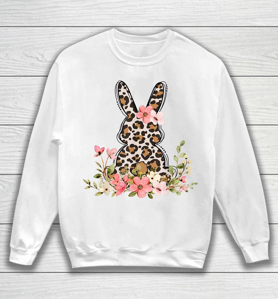 Bunny Floral Leopard Cute Easter Day Sweatshirt