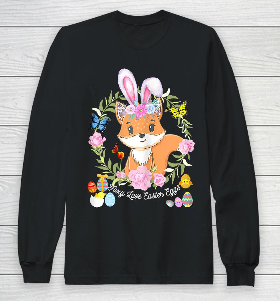 Bunny Fox Happy Easter Day Long Sleeve T-Shirt