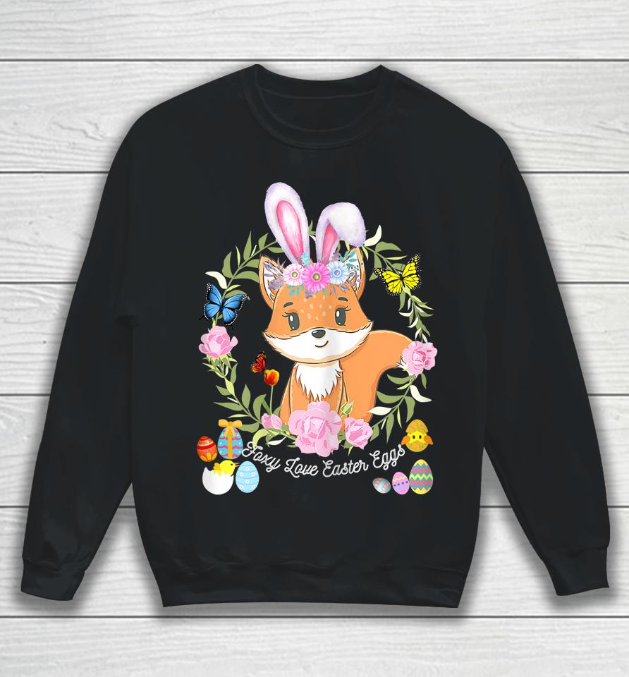Bunny Fox Happy Easter Day Sweatshirt