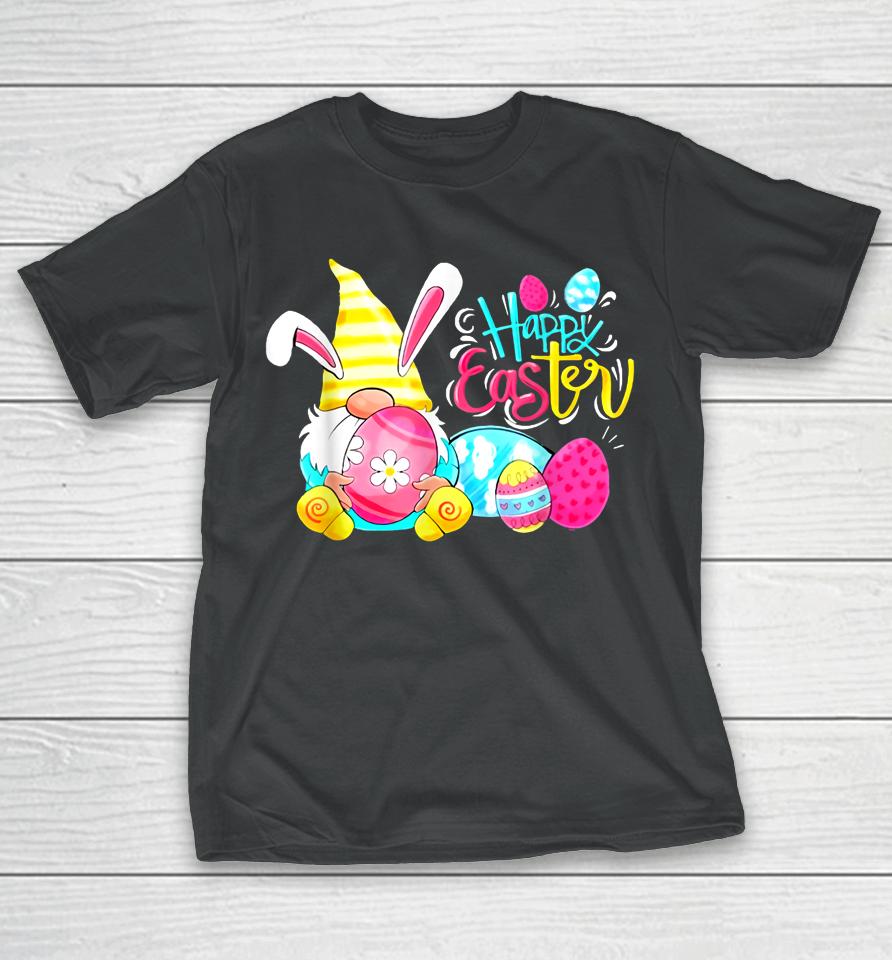 Bunny Gnome Hug Easter Eggs Happy Easter Day T-Shirt