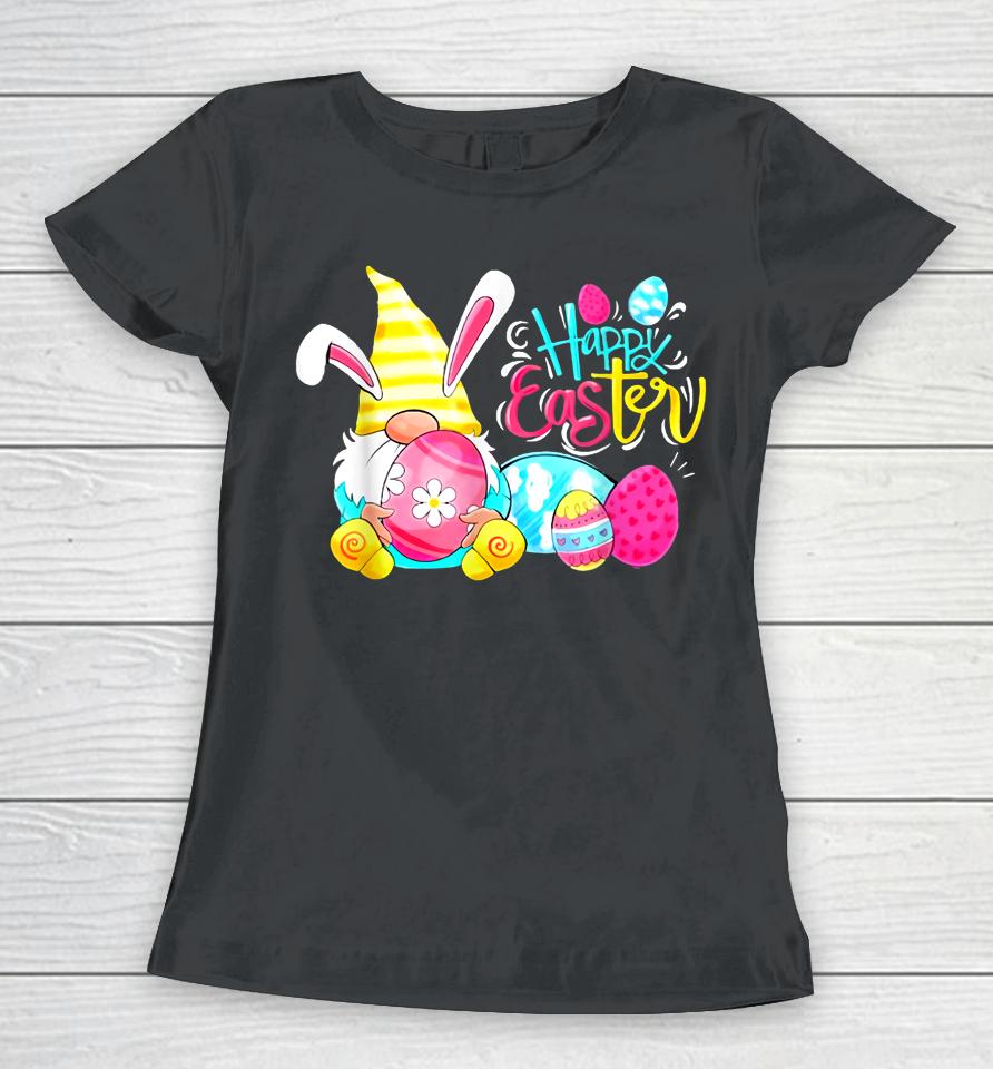 Bunny Gnome Hug Easter Eggs Happy Easter Day Women T-Shirt