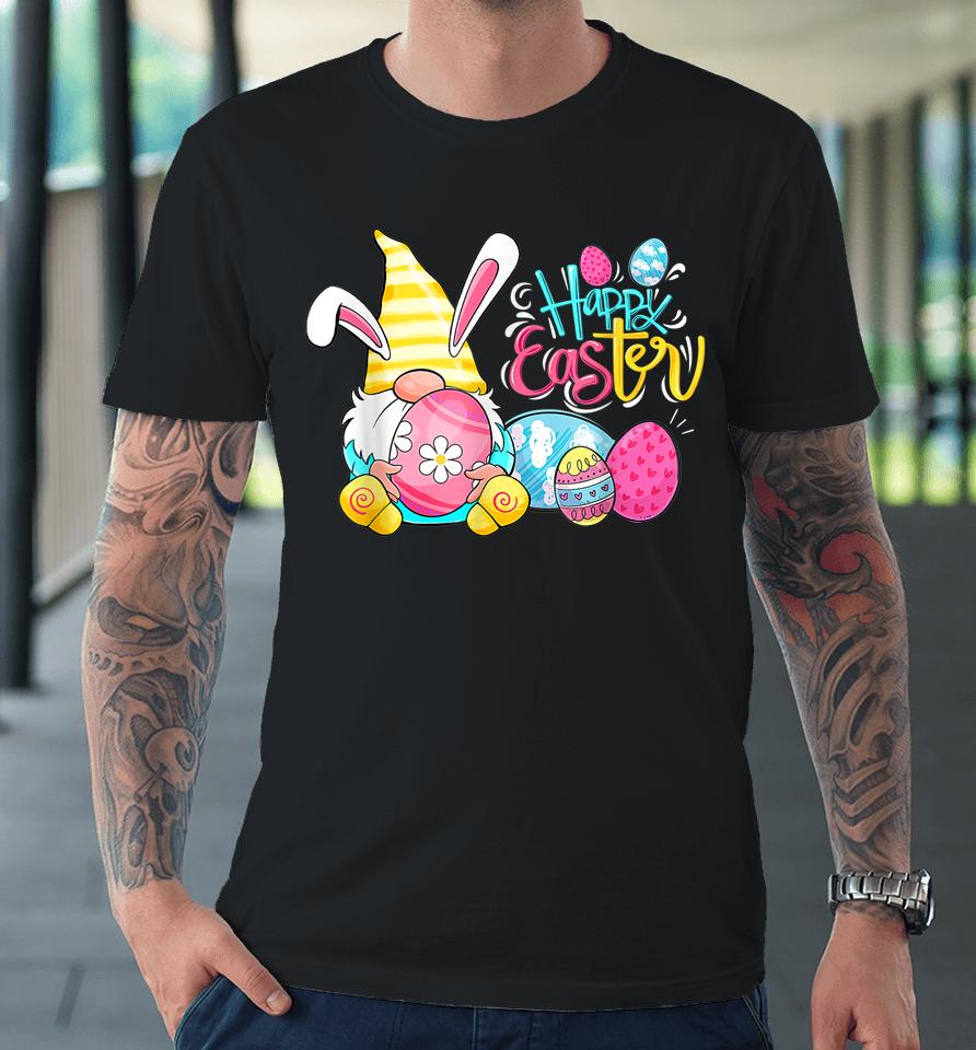 Bunny Gnome Rabbit Eggs Hunting Happy Easter Day Premium T-Shirt