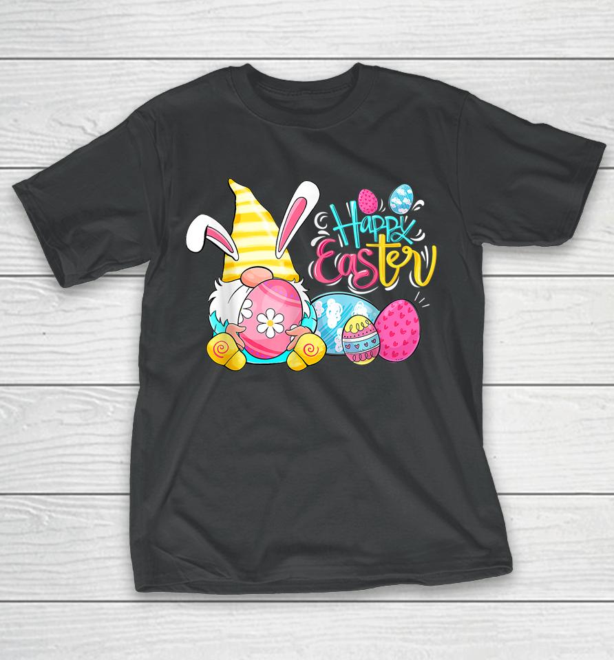 Bunny Gnome Rabbit Eggs Hunting Happy Easter Day T-Shirt