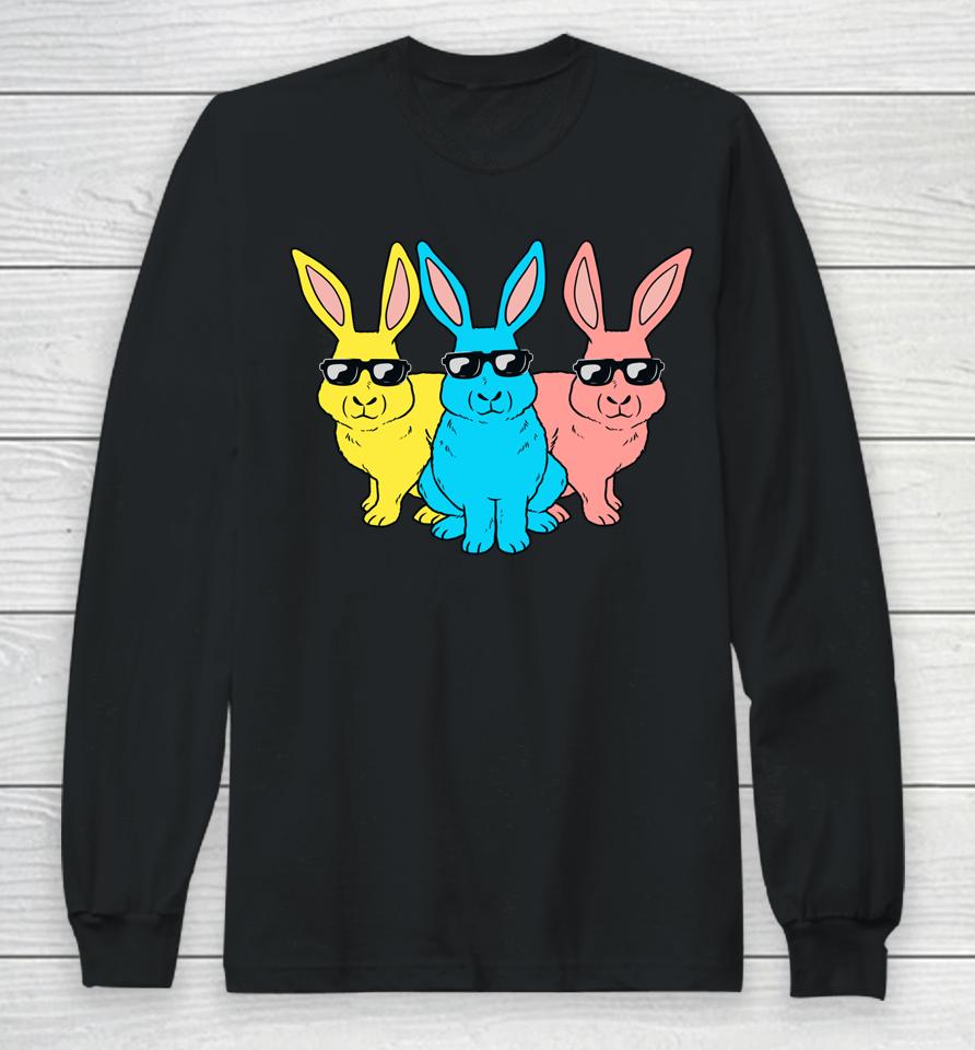 Bunny Hip Hop Trio Bunnies Boys Girls Easter Long Sleeve T-Shirt