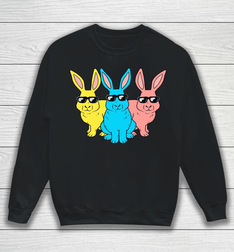 Bunny Hip Hop Trio Bunnies Boys Girls Easter Sweatshirt