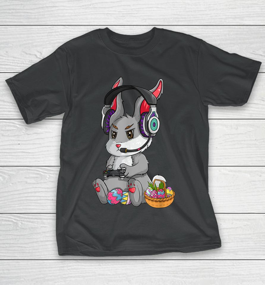 Bunny Rabbit Gaming Happy Easter Day Gamer T-Shirt