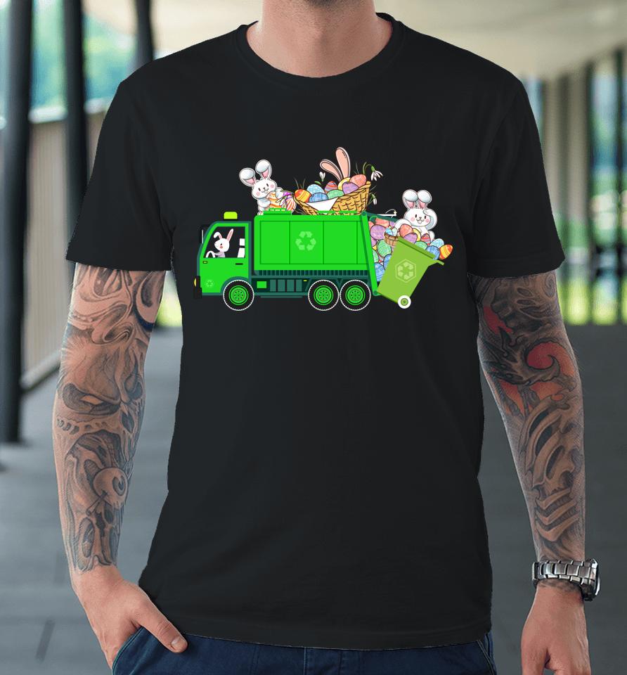 Bunny Riding Garbage Truck Easter Day Premium T-Shirt
