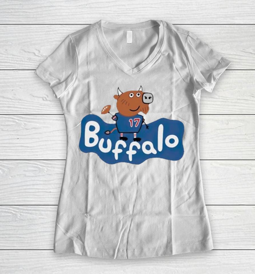 Buppa Buffalo Bills Josh Allen Women V-Neck T-Shirt