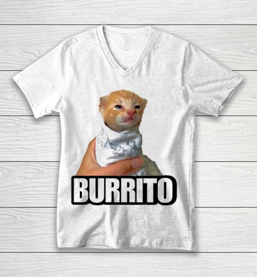 Burrito Baby Cat Cute Unisex V-Neck T-Shirt