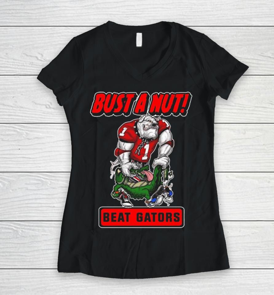 Bust A Nut Beat Gators Women V-Neck T-Shirt