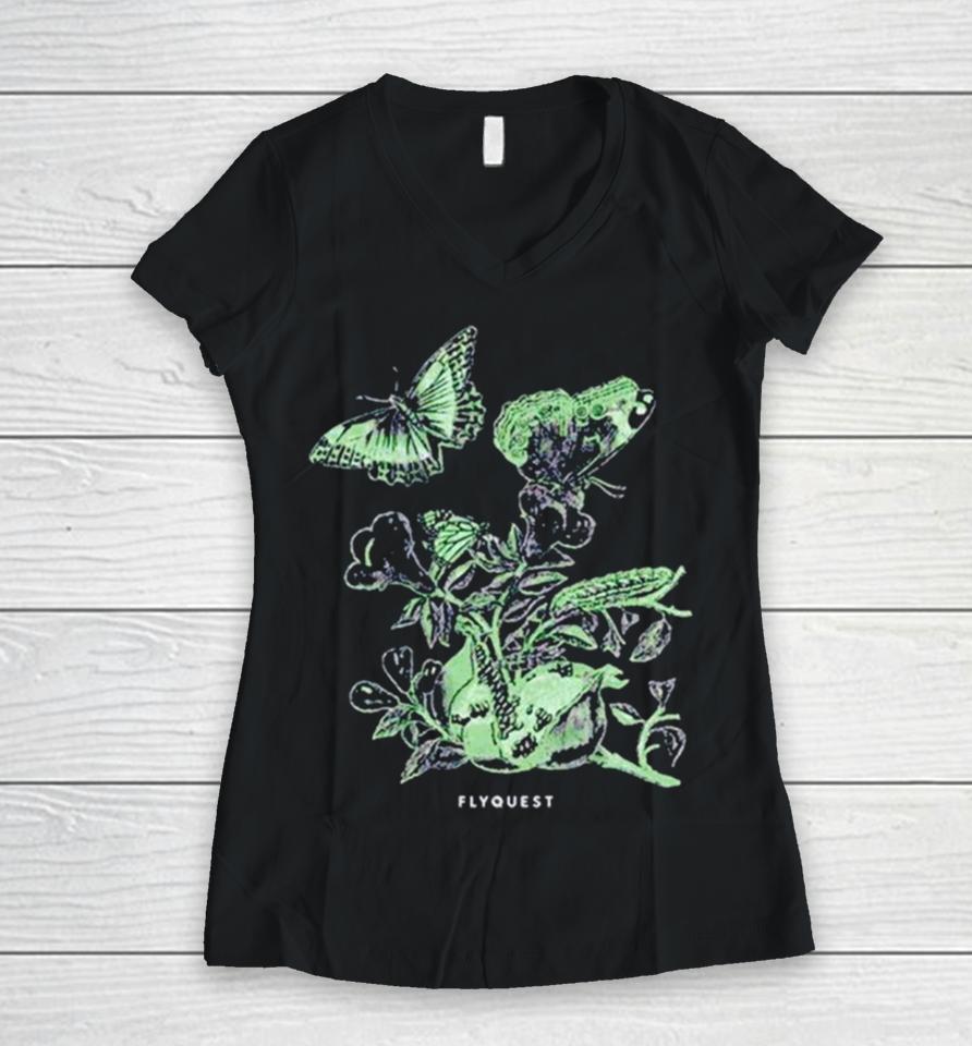 Butterfly Metamorphosis Iris Women V-Neck T-Shirt