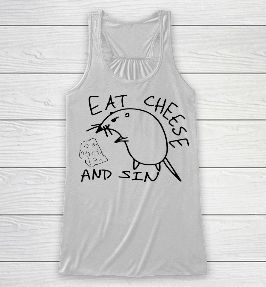 Buy Eat Cheese And Sin Funny Rat Racerback Tank