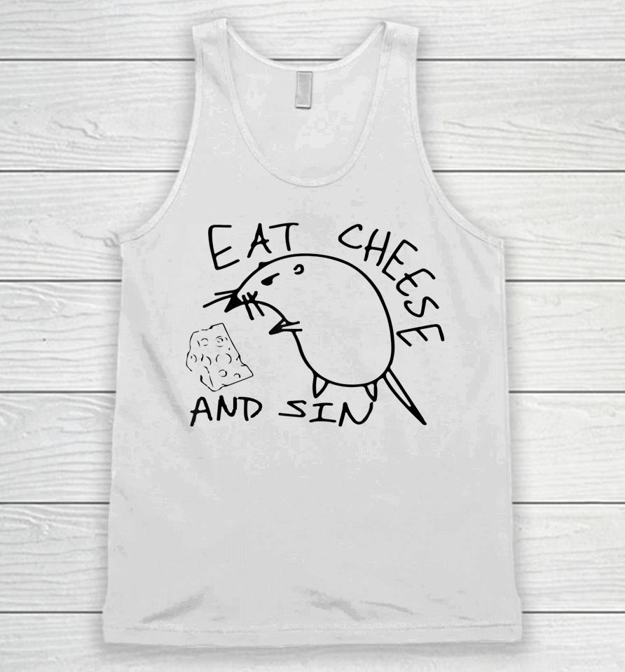 Buy Eat Cheese And Sin Funny Rat Unisex Tank Top