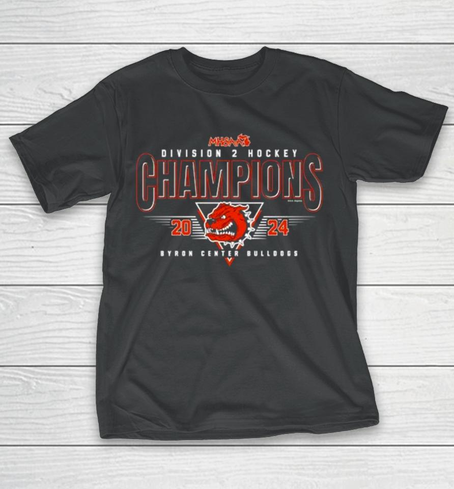 Byron Center Bulldogs 2024 Mhsaa Hockey Division 2 Champions T-Shirt