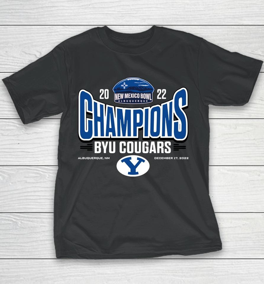 Byu Cougars 2022 Champion New Mexico Bowl Youth T-Shirt