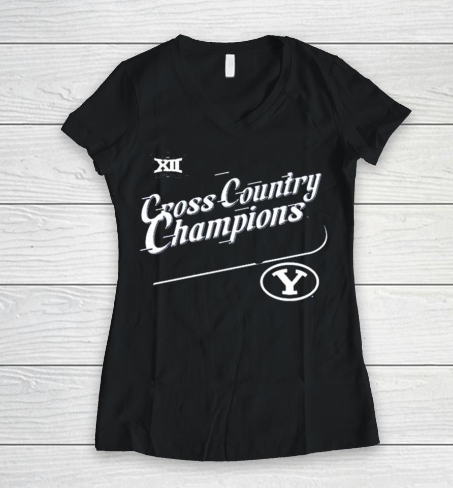 Byu Hoyas 2023 Big 12 Women’s Cross Country Champions Women V-Neck T-Shirt