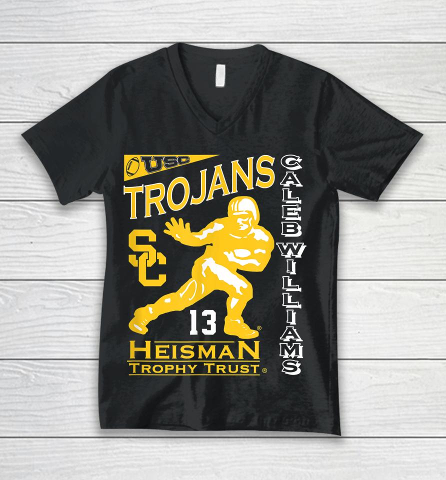 Caleb Williams Usc Trojans Heisman Trophy Trust Winner 2022 Unisex V-Neck T-Shirt