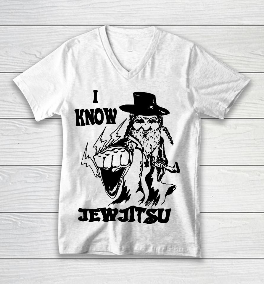 Calle Delfino I Know Jew Jitsu Unisex V-Neck T-Shirt