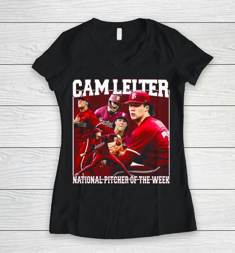 Cam Leiter National Pitcher Of The Week Poster Women V-Neck T-Shirt