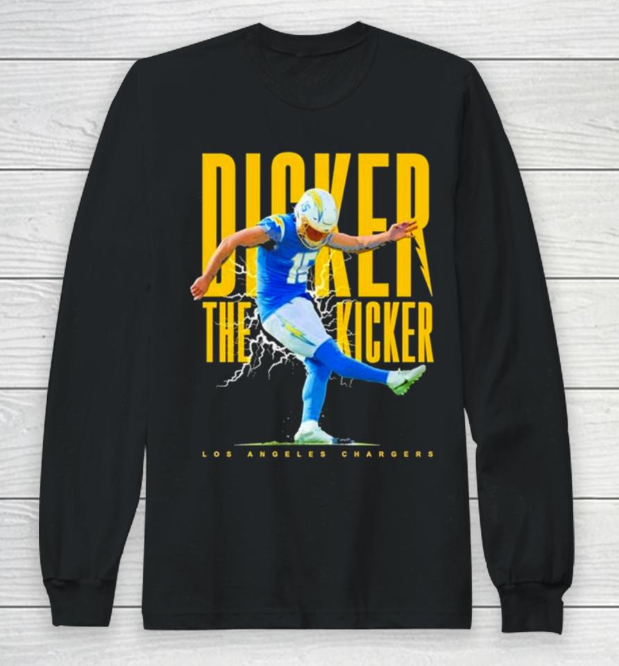 Cameron Dicker Los Angeles Chargers Lightning Long Sleeve T-Shirt