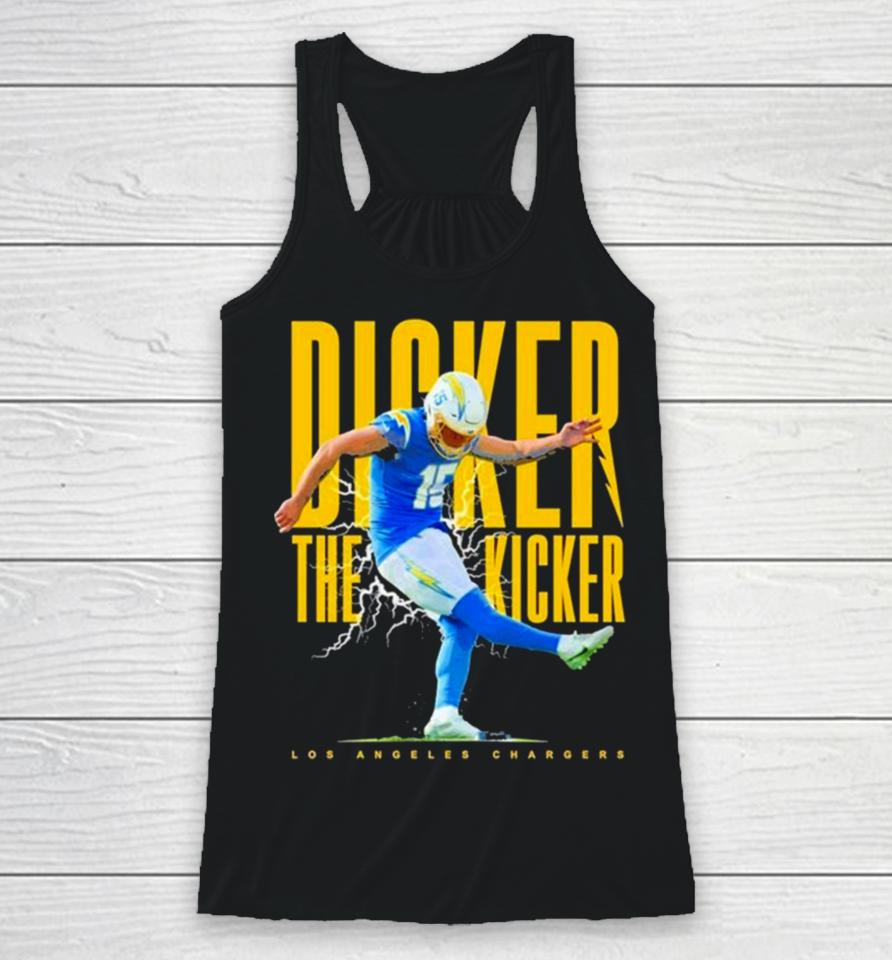 Cameron Dicker Los Angeles Chargers Lightning Racerback Tank