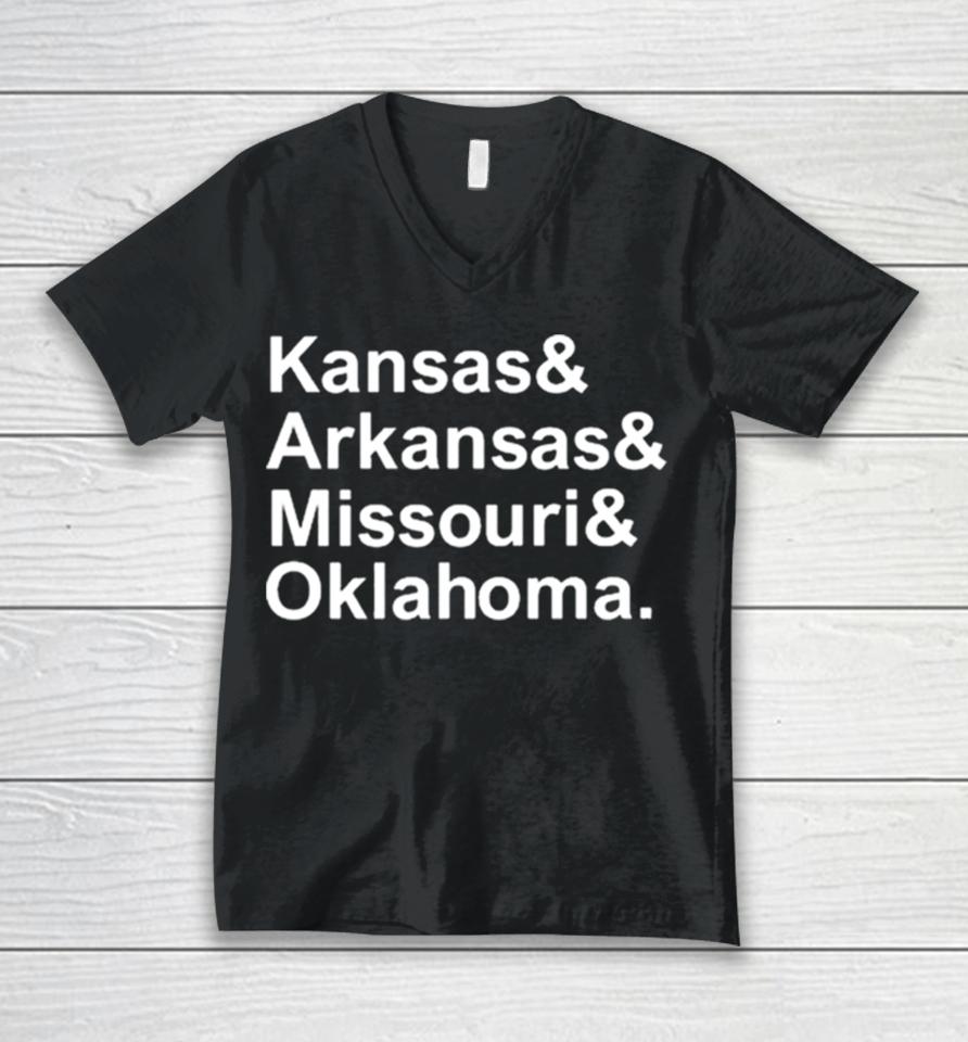 Cami Henning Kansas&Amp; Arkansas&Amp; Missouri&Amp; Oklhoma Unisex V-Neck T-Shirt