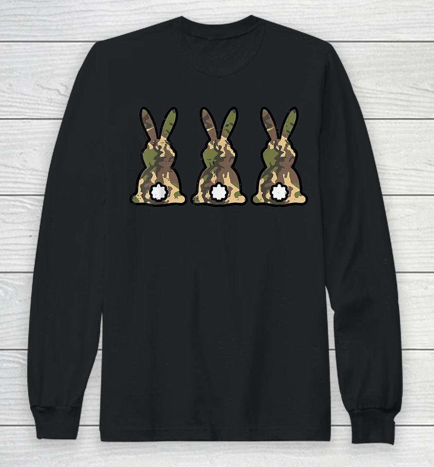 Camo Bunnies Cute Easter Day Rabbit Bunny Long Sleeve T-Shirt