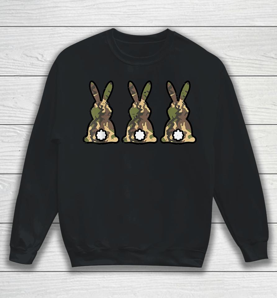 Camo Bunnies Cute Easter Day Rabbit Bunny Sweatshirt