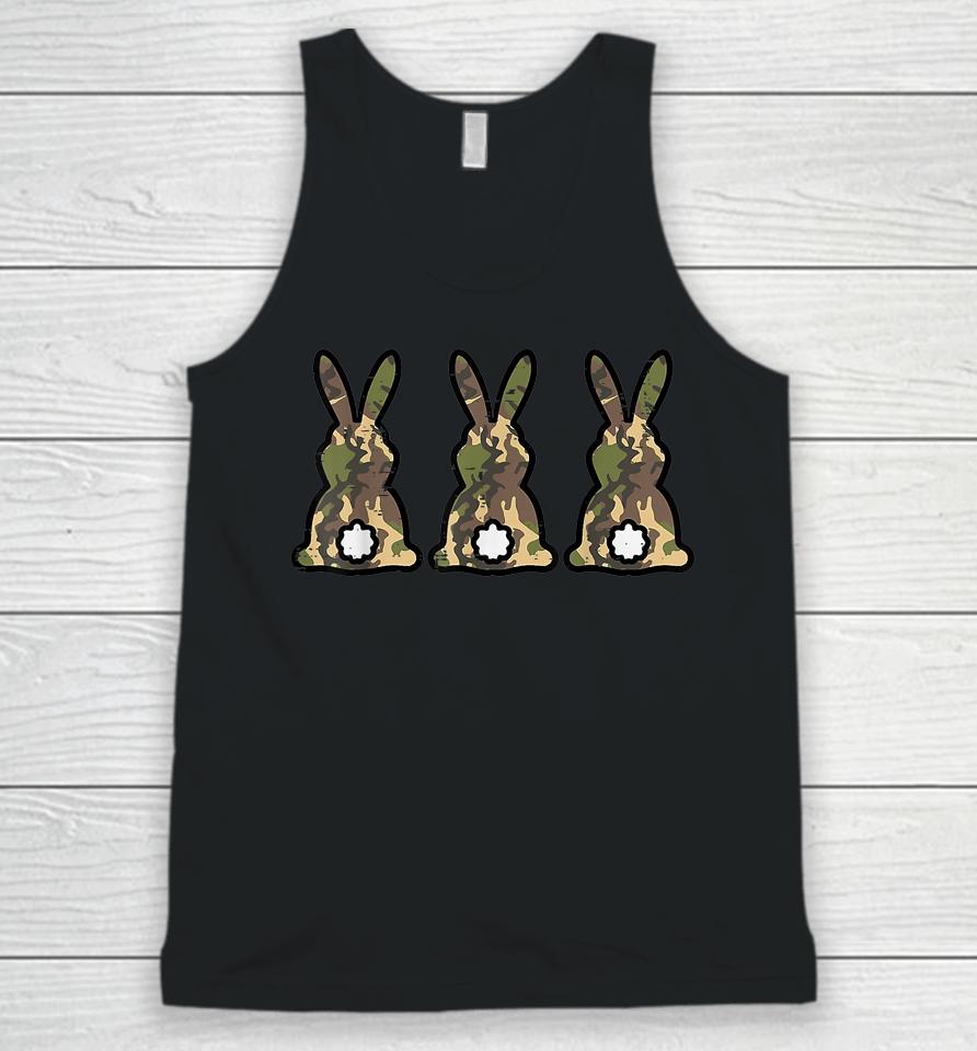 Camo Bunnies Cute Easter Day Rabbit Bunny Unisex Tank Top