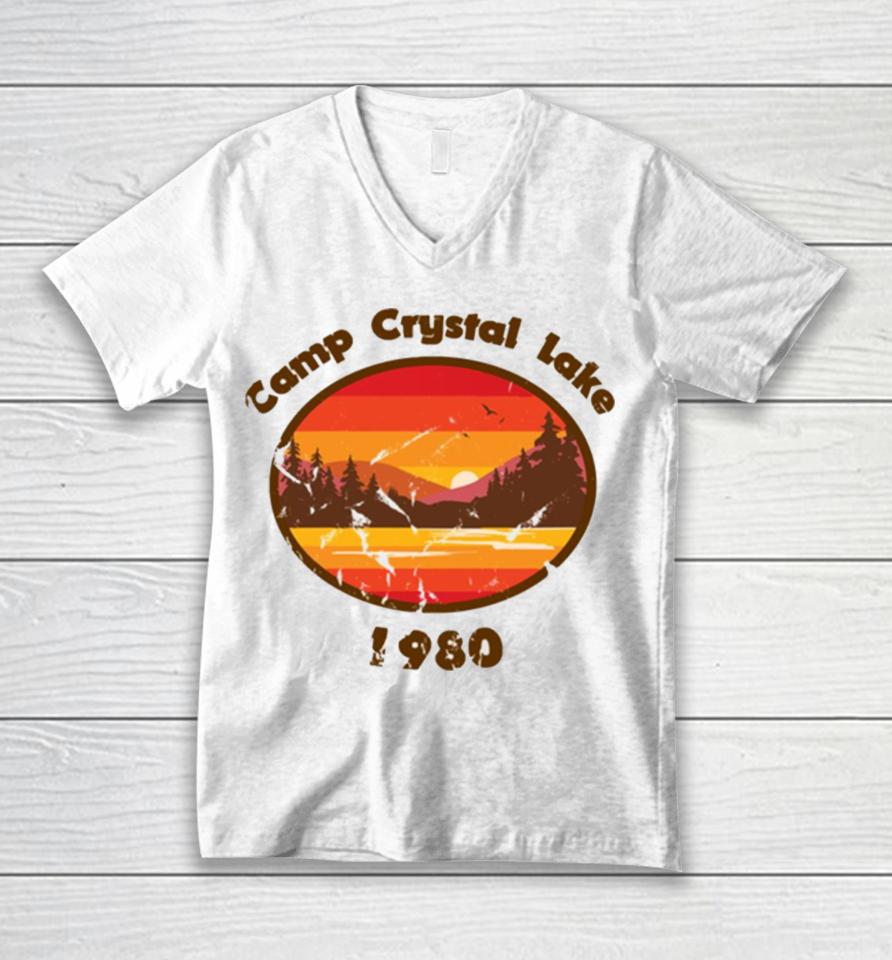 Camp Crystal Lake Friday 13Th Vintage Movie Unisex V-Neck T-Shirt