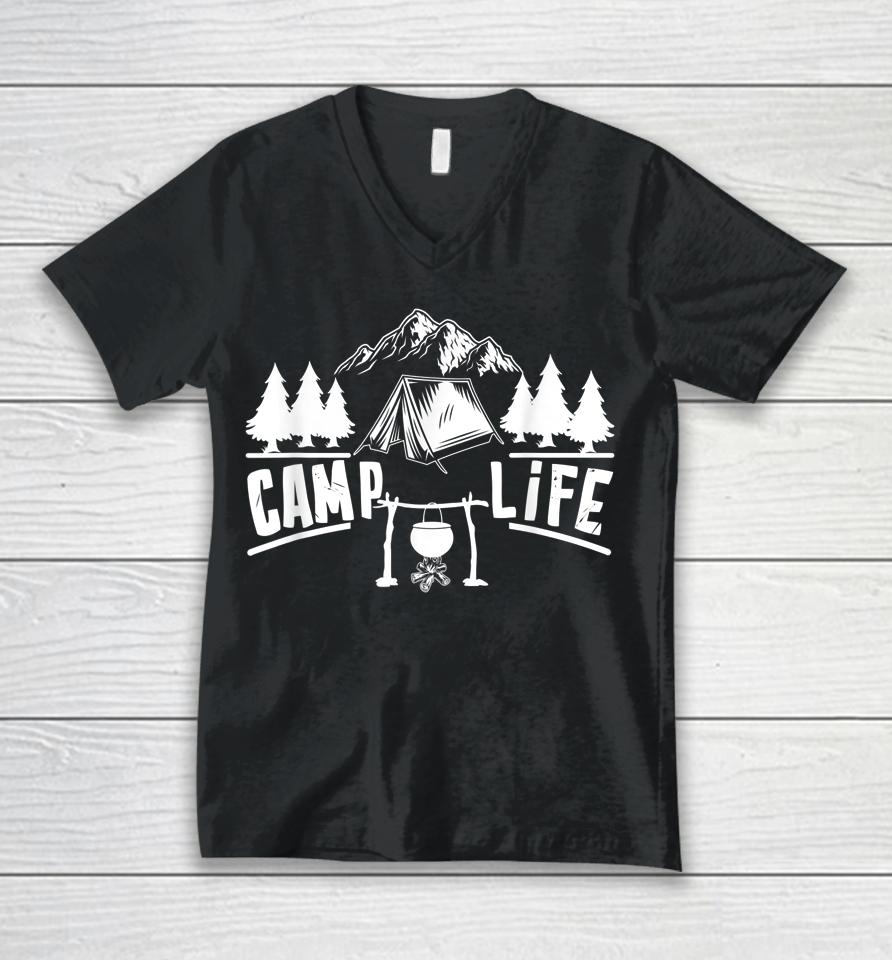 Camp Life Cool Camping Unisex V-Neck T-Shirt