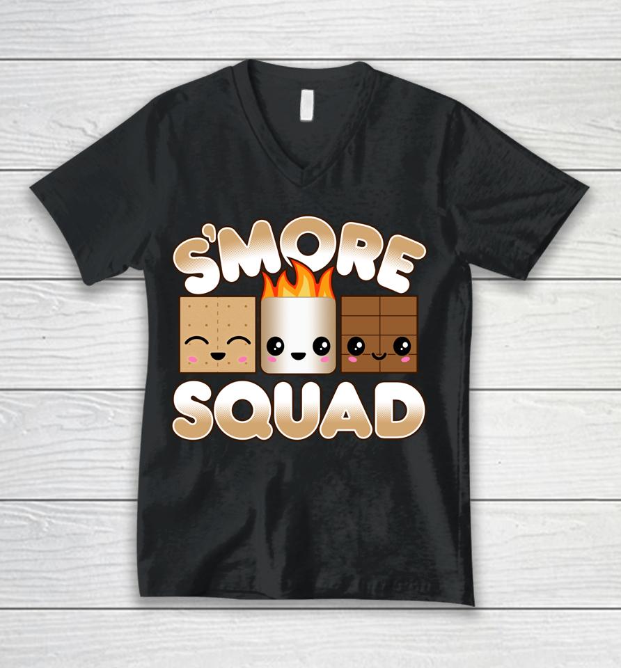 Campfire Camping Outdoor Friends Smore Squad Unisex V-Neck T-Shirt