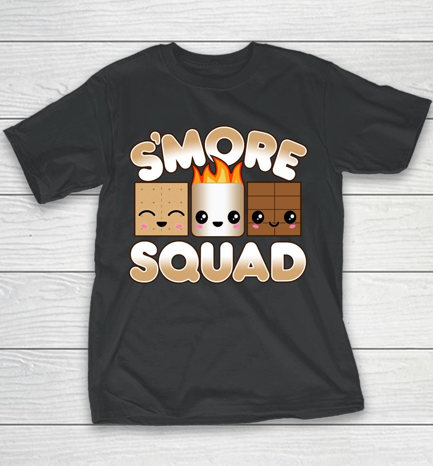 Campfire Camping Outdoor Friends Smore Squad Youth T-Shirt