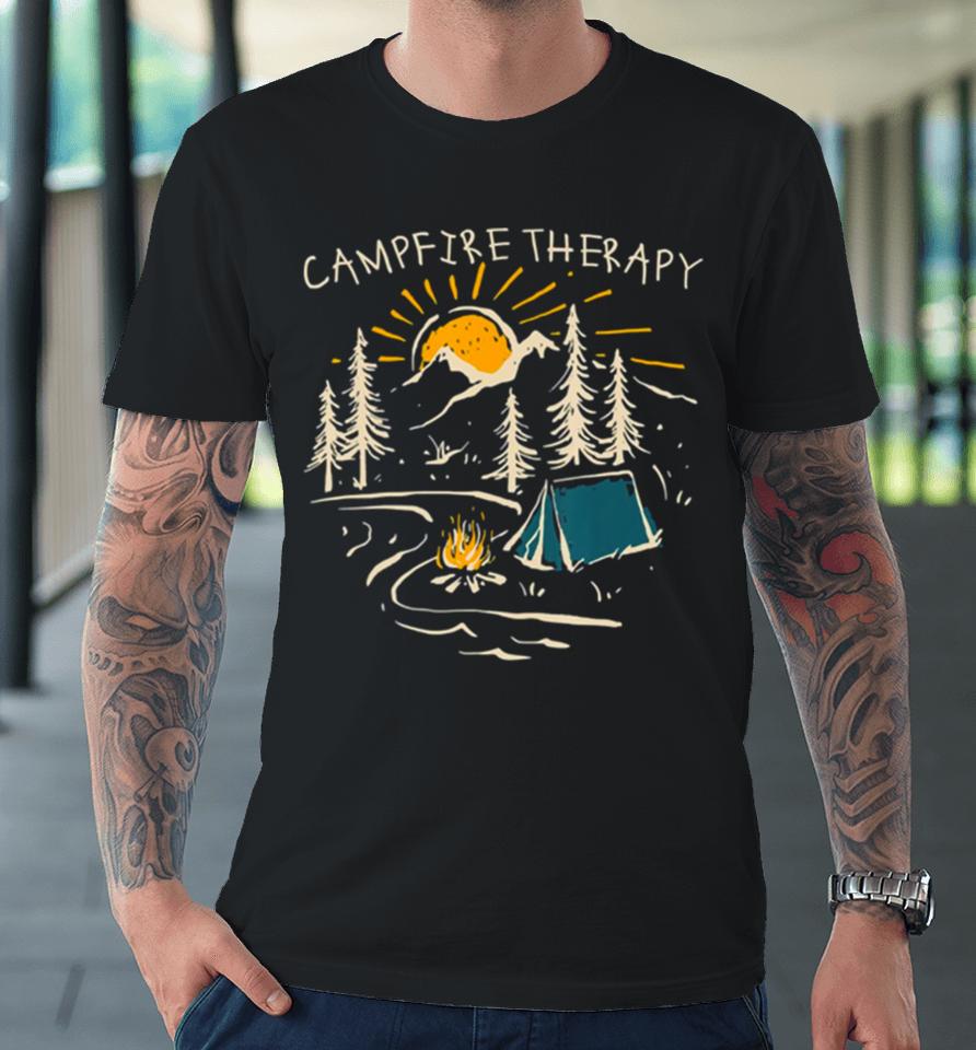 Campfire Therapy Camping Nature Adventure Outdoor Premium T-Shirt