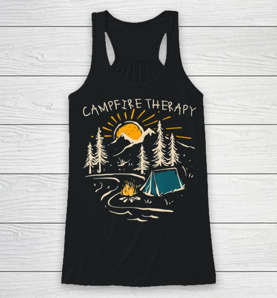 Campfire Therapy Camping Nature Adventure Outdoor Racerback Tank