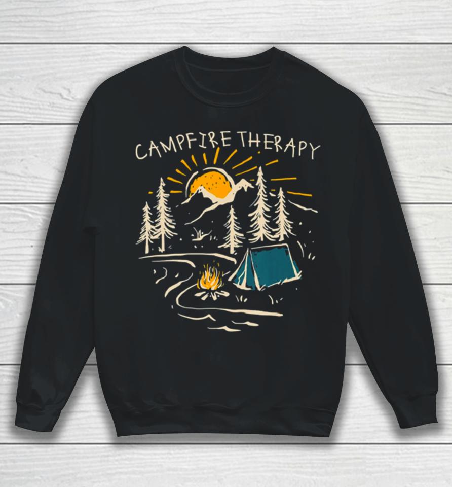 Campfire Therapy Camping Nature Adventure Outdoor Sweatshirt
