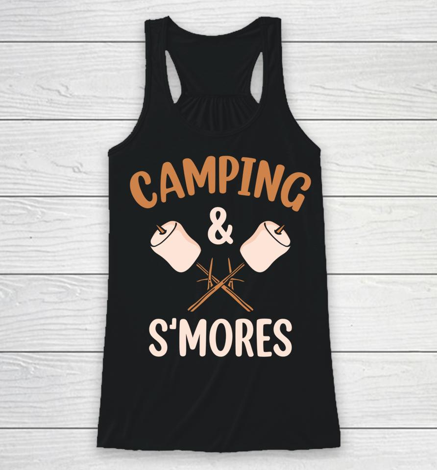 Camping And S'mores Campfire Outdoor Marshmallow Bonfire Racerback Tank