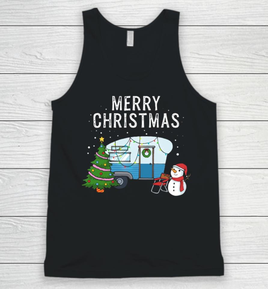 Camping Campfire Tent Outdoor Camper Christmas 2023 Unisex Tank Top