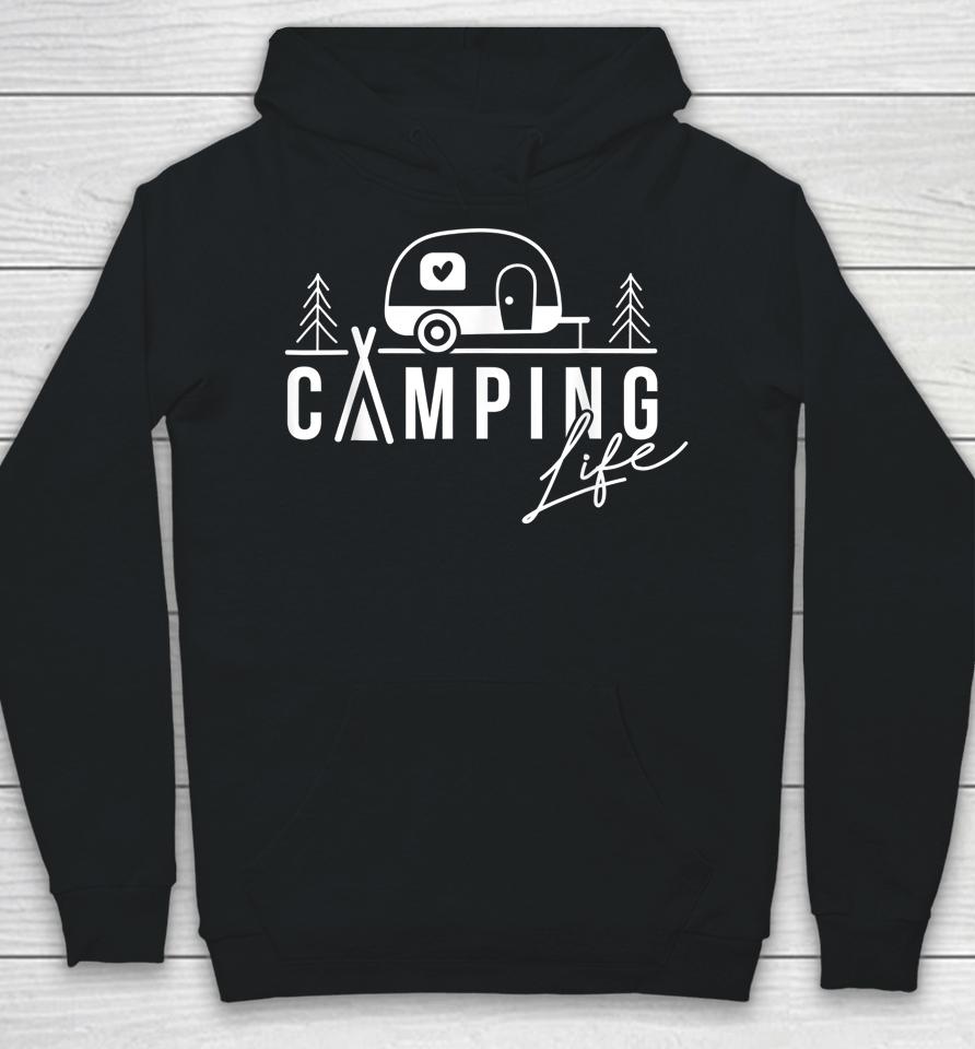 Camping Life Happy Camper Design Hoodie