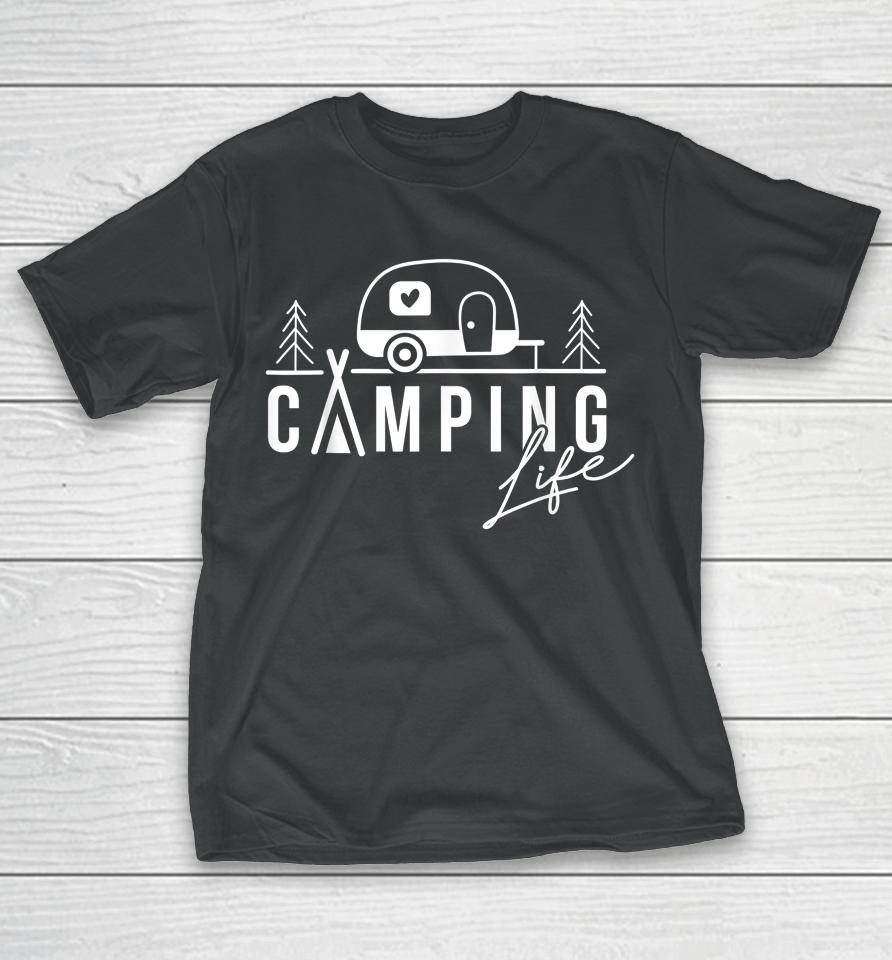 Camping Life Happy Camper Design T-Shirt