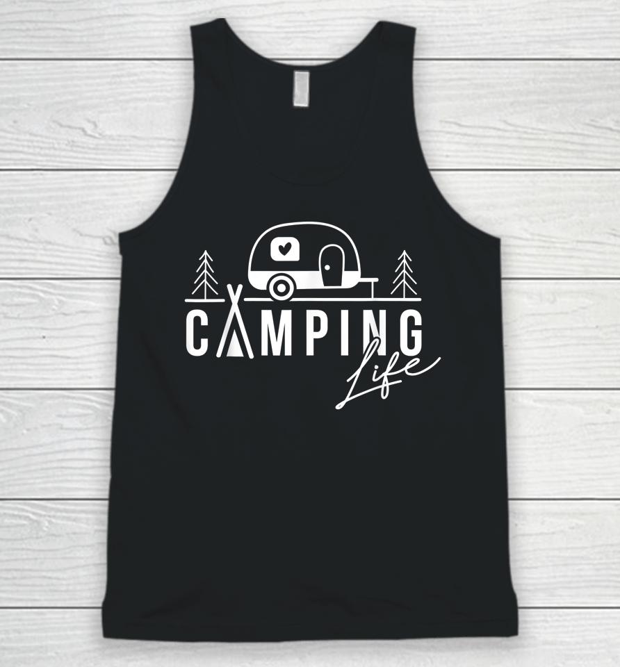 Camping Life Happy Camper Design Unisex Tank Top