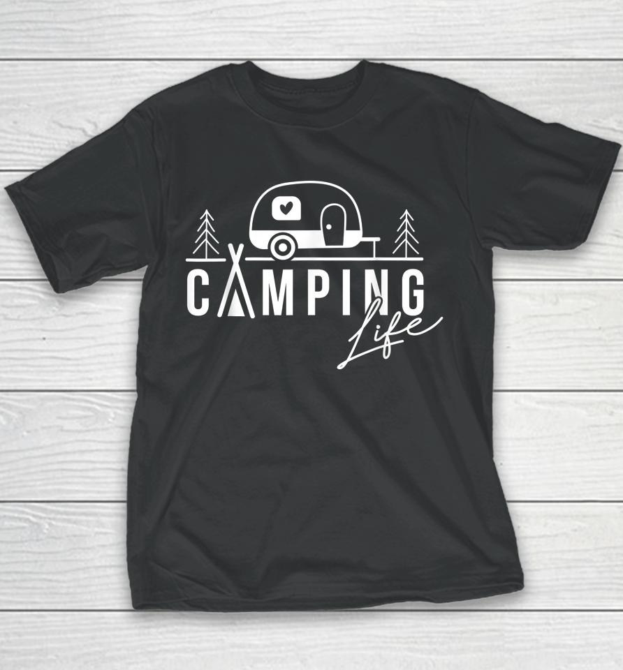 Camping Life Happy Camper Design Youth T-Shirt