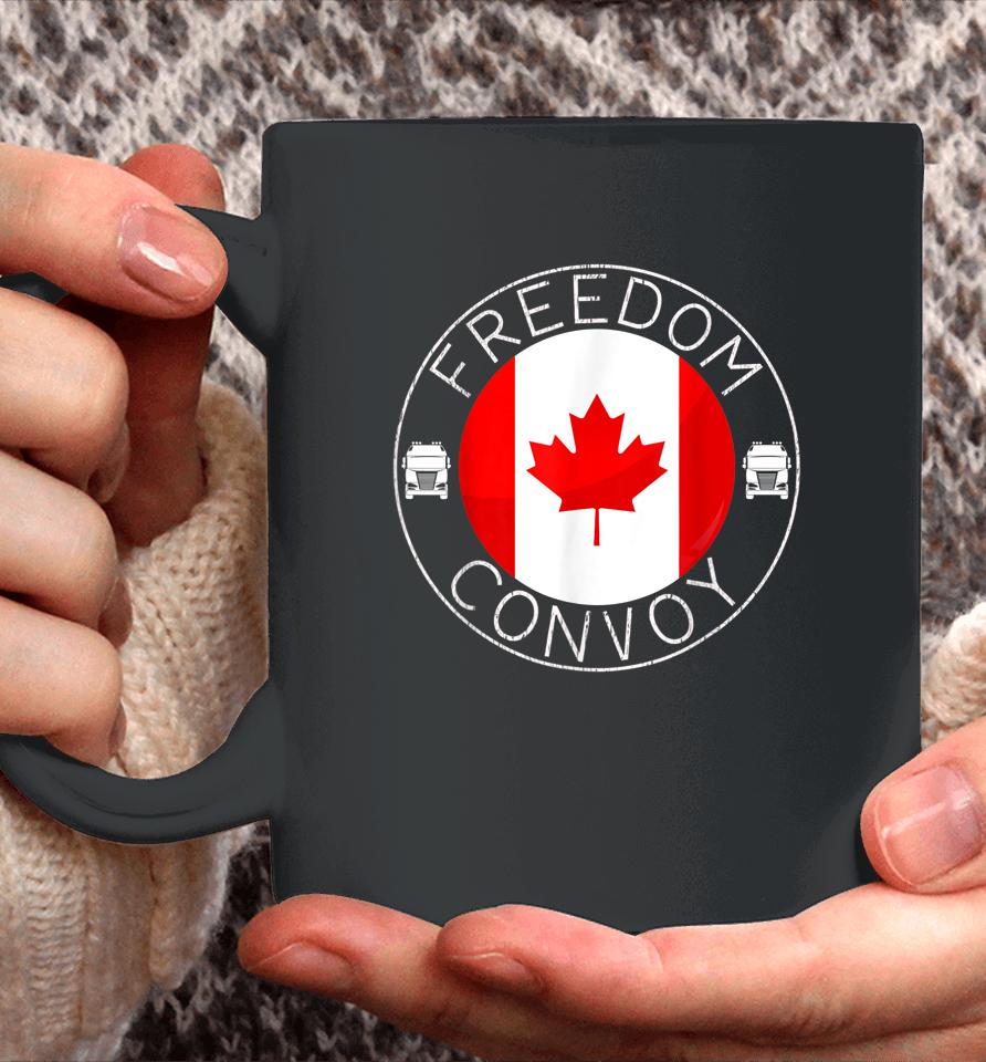 Canada Flag Freedom Convoy 2022 Canadian Trucker Maple Leaf Coffee Mug
