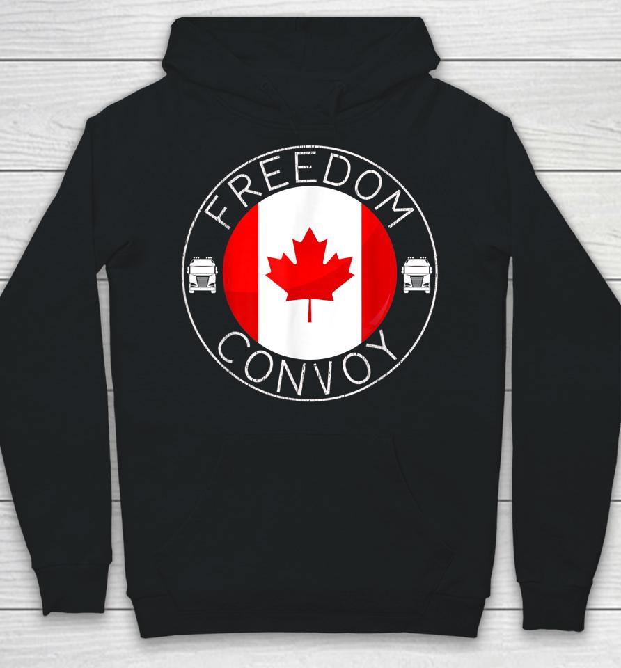Canada Flag Freedom Convoy 2022 Canadian Trucker Maple Leaf Hoodie