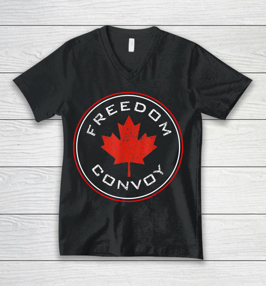 Canada Freedom Convoy 2022 Canadian Truckers Support 2022 Unisex V-Neck T-Shirt