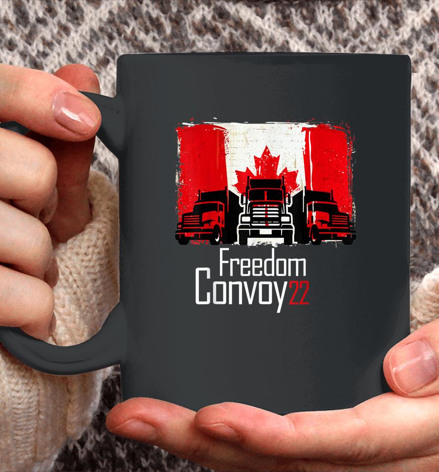 Canada Freedom Convoy 2022 Canadian Truckers Support Flag Coffee Mug