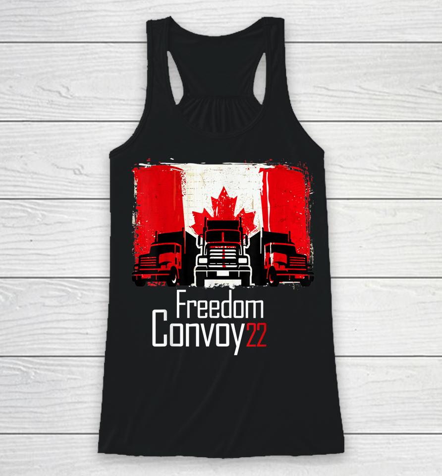 Canada Freedom Convoy 2022 Canadian Truckers Support Flag Racerback Tank